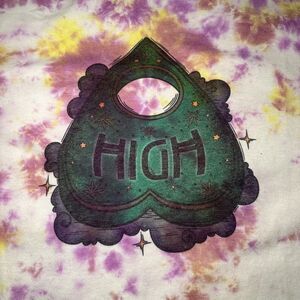 Tie Dye Ouija Board Graphic T-Shirt Men's Size XL Multicolor Mary Jane Cannabis